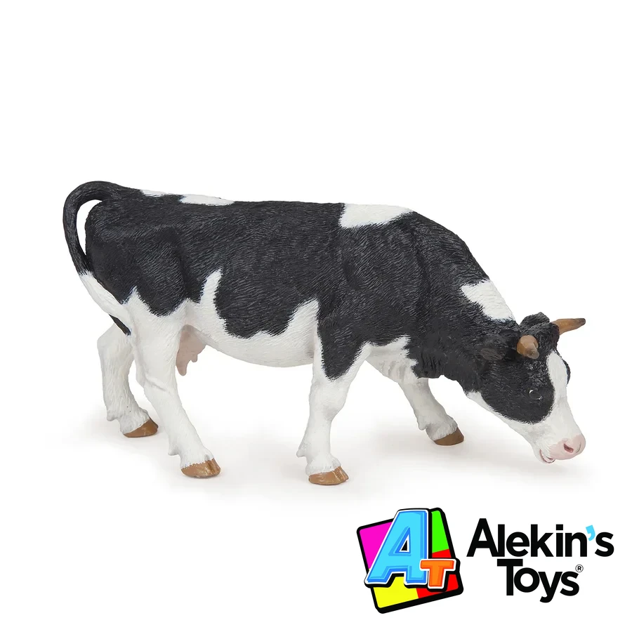 Papo Vaca negra y blanca pastando 51150