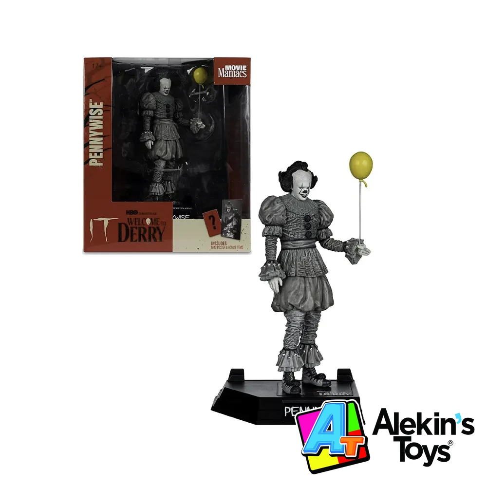 Mcfarlane Movie Maniacs Pennywise Black & White - IT Welcome to Derry